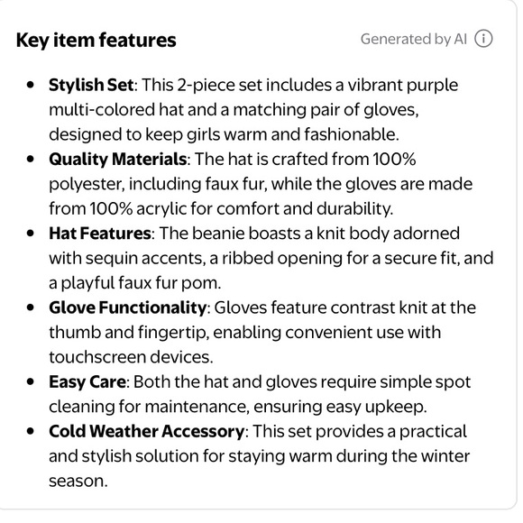 Justice Lavender Pastel Rainbow Sequin Beanie Faux Fur Pop-Pom & Gloves Set - Picture 7 of 10